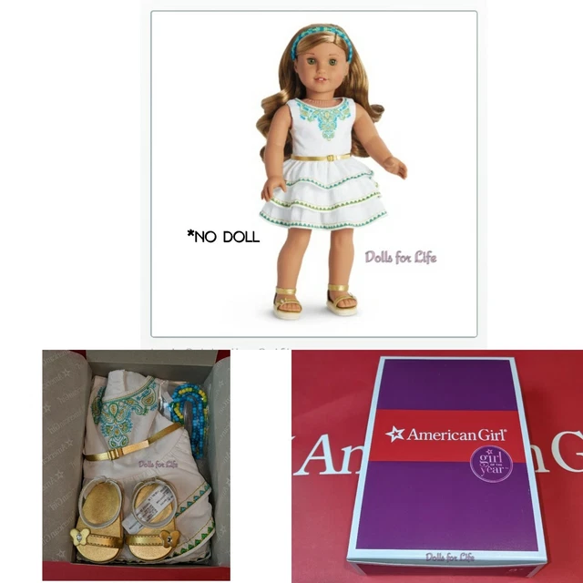 American Girl LEA CELEBRATION OUTFIT for 18" Dolls Lea's Sandals Bracelet NEW