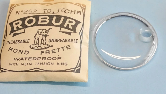 Verre De Montre Rond 29.2 Mm Avec Loupe – ROBUR – Frette étanche Bague Chromée