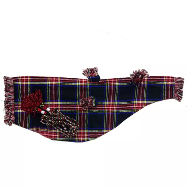 Scottish Great Highland Bagpipe Air Bag Cover Black Stewart Size 30'' x 12'Cord