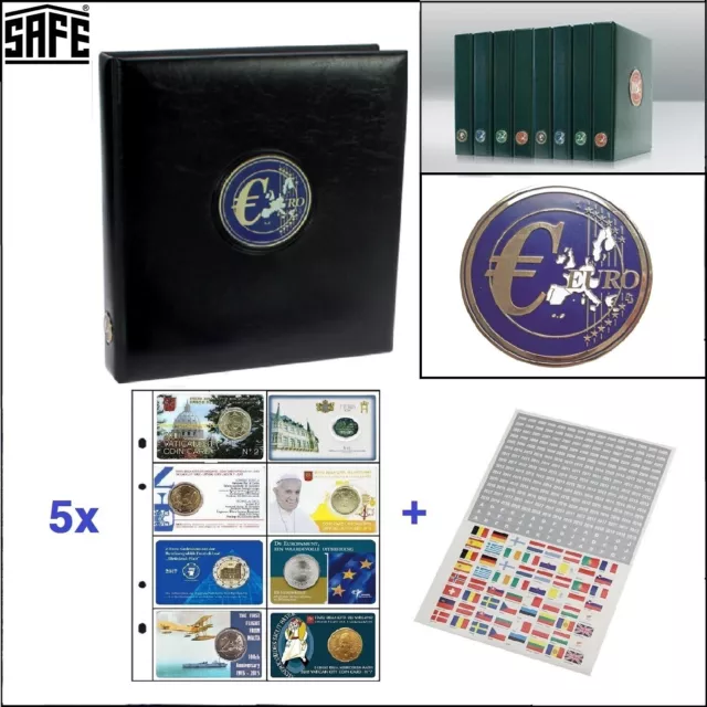 EURO MÜNZALBUM Coincards SAFE 7340-CK PREMIUM 5x 7404 Münzhüllen für 40 Karten