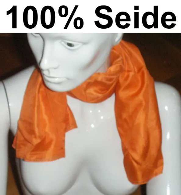 Behelfsmaske Sciarpa 100% Seta Bambini + Uomo Donna Foulard Scialle Arancione