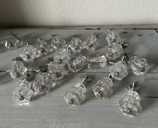 20 pcs ~ Crystal Drawer Knobs (18) & Pulls (2) ~Kitchen Bathroom Cabinet Dresser 3