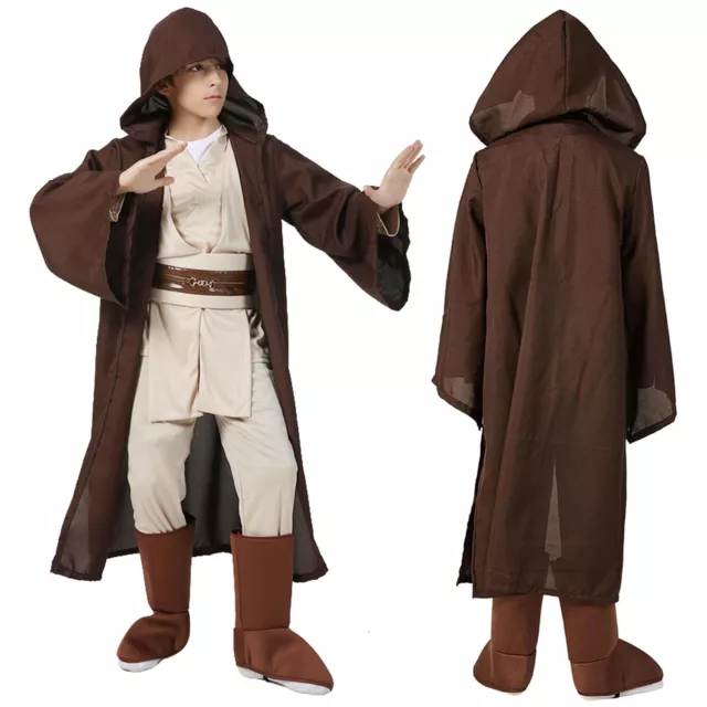 Kids Star Wars Obi Wan Kenobi Jedi Costume Child Cosplay Luke Skywalker Outfits