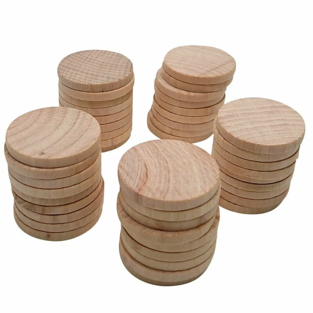 200 Stück Unfertige Holzscheiben zum Basteln, Runde Baumscheibe für DIY 2
