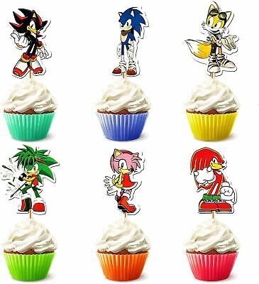 6 pezzi Sonic the Hedgehog Cake Topper HANEL-Sonic Decorazioni per Cupcake Mini Giocattoli per Bambini e Baby Shower Forniture per la Decorazione della Torta della Festa di Compleanno 