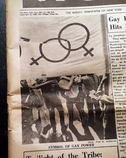 STONEWALL INN RIOTS Police Raid Gay Pride LGBT Protest March 1969 NYC Newspaper