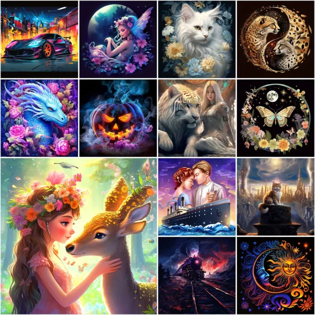 Full Drill DIY 5D Diamond Painting Animal Car Jesus Cross Stitch Embroidery Kits