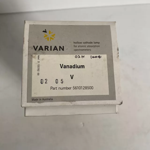 Varian SpectrAA hollow cathode lamp Vandium V 56-101285-00 - Neon Filler Gas