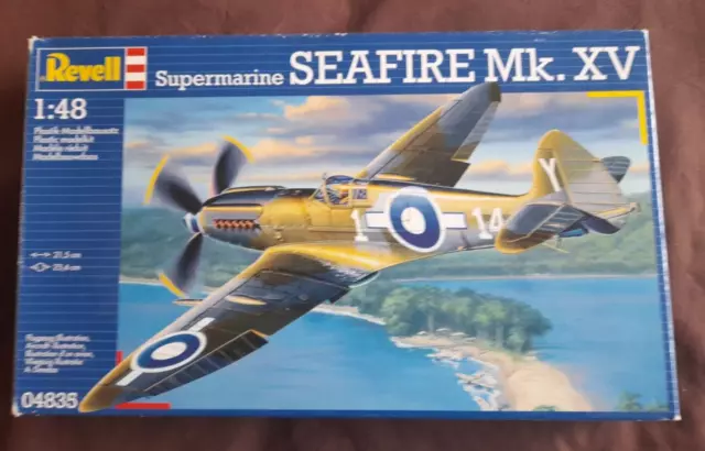 REVELL SUPERMARINE SEAFIRE MK. XV - 1/48 SCALE #04835. Royal Navy decals.