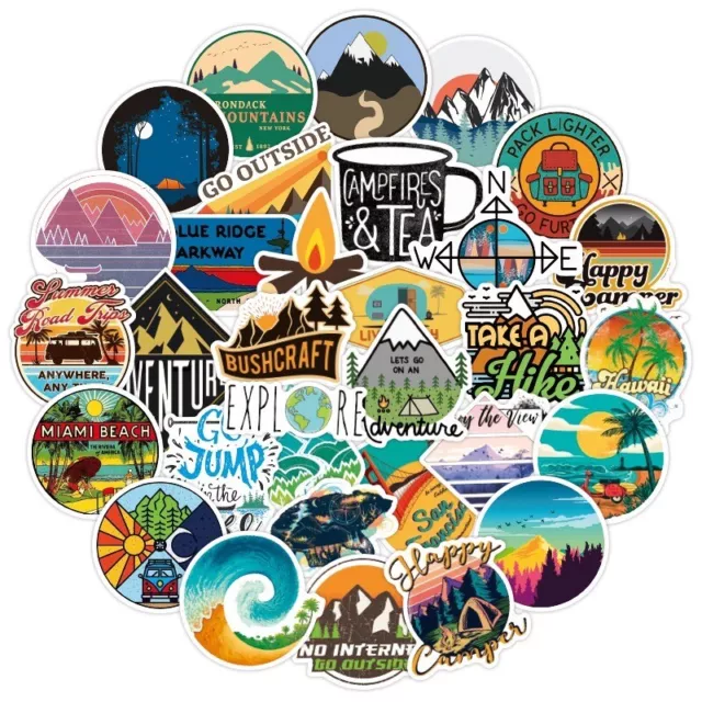 10 Random Outdoor Hiking Camping Nature Stickers Decal Laptop Yeti Free Shipping