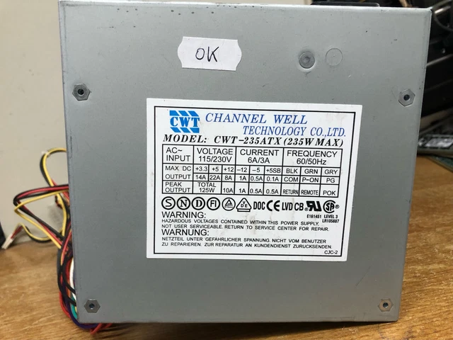 Alimentatore WINTOP 235W ATX – 20 Pin, 4xMOLEX, 2xFDD, Usato Ma Mai Aperto