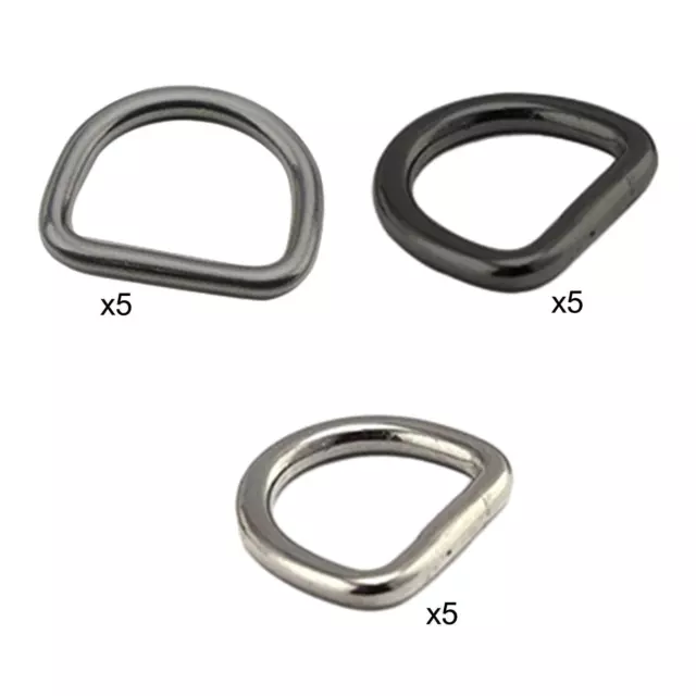 5x Welded D Rings Solid Cast D Shape Buckle for Dog Leash Crafts Pet Collars