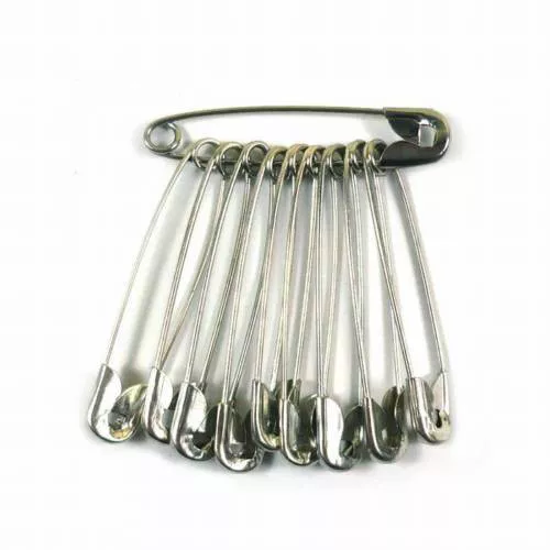 Metal Safety Pins Assorted Size Small Medium Large Silver Sewing Craft Needles