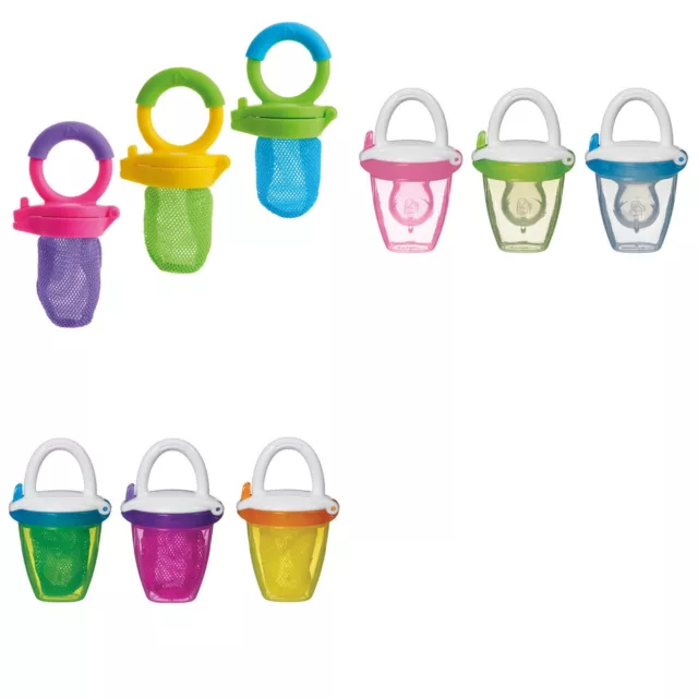 MUNCHKIN SILICONE & MESH BABY FRESH FOOD FEEDER - 4m+ - Multi Colour Choice-NEW-