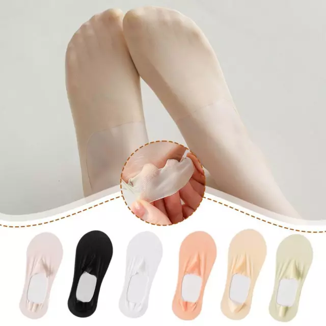 Women Girl Ice Silk -Non slip Socks Invisible Breathable Ultra-thin Sock F