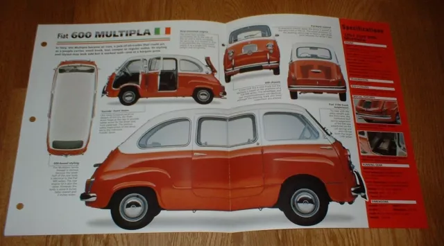 ★★1957 Fiat 600 Multipla Original Imp Brochure 57 56 58 59 60 61 62 63 64 65 Van