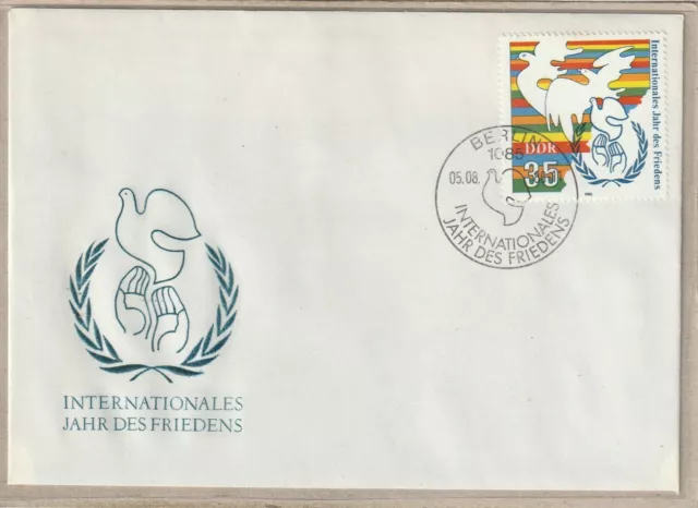 Ersttagsbrief - "Internationales Jahr des Friedens" mit Marke und Stempel 1986