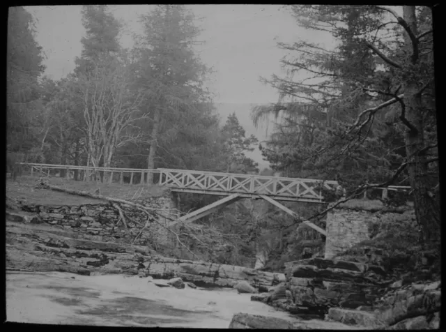 ANTIQUE Magic Lantern Slide BRIDGE AT BRAEMAR C1897 VICTORIAN PHOTO SCOTLAND