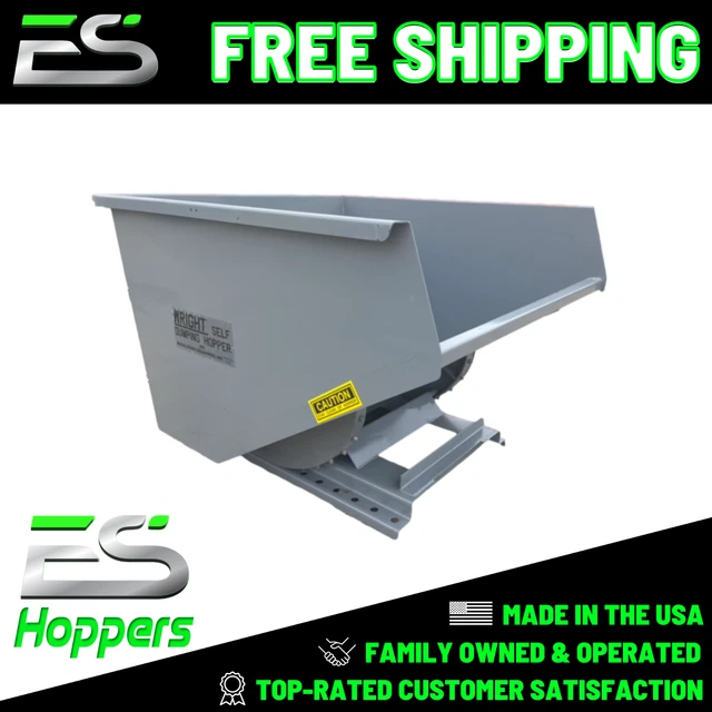2.5 Yd Wright Self Dumping Hopper- Trash - Demo- Recycling Hopper- Free Shipping