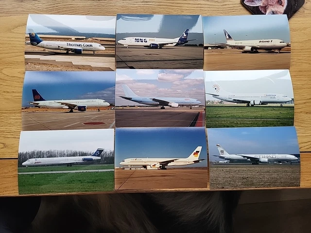 NINE PHOTOS OF various airliners, Different types and airlines ( 76.C6 ...