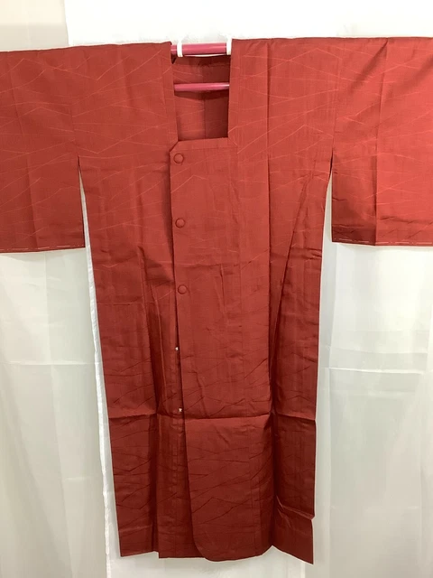 Japanese Vintage Kimono MICHIYUKI coat Red InsideGloss Height 48.42inch used