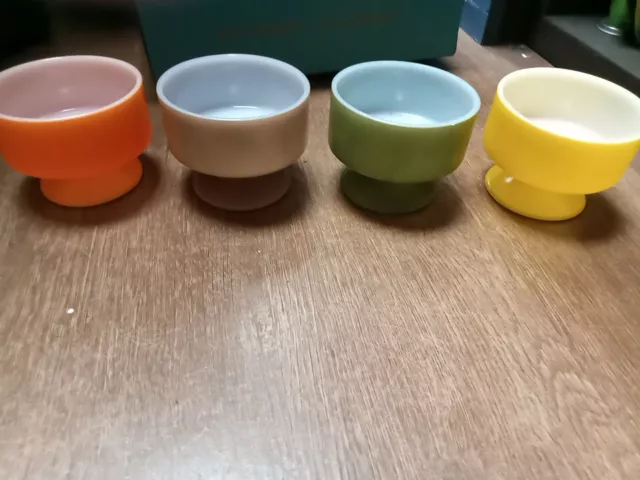 Vintage Federal Glass Footed Dessert Sherbet Cups, Set of 4