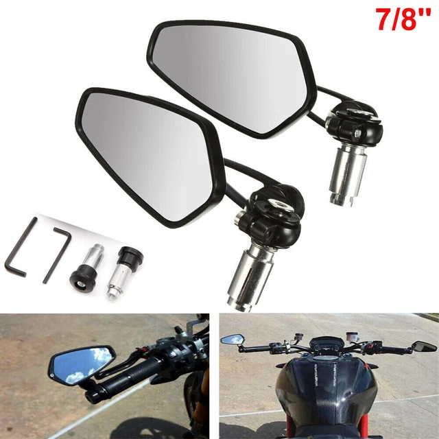 Rétroviseur de Moto, rétroviseurs latéraux Ronds universels Miroir de Guidon de Moto 2 pièces (8mm