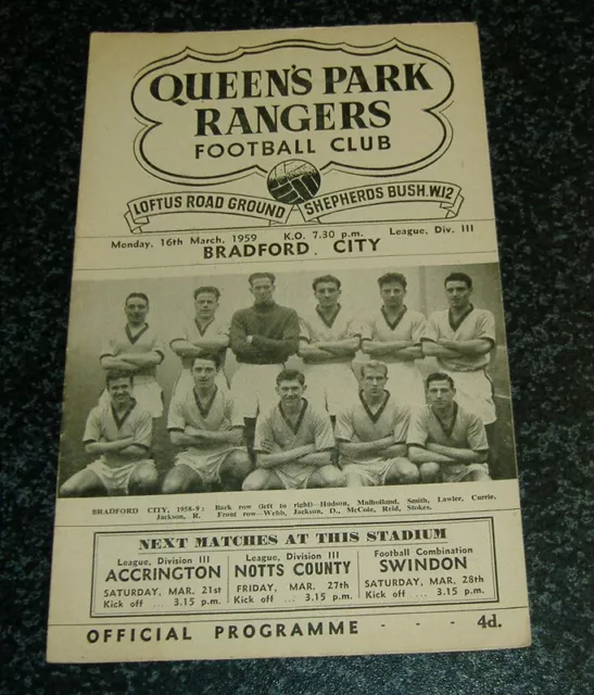 QPR v Bradford City 1958/59