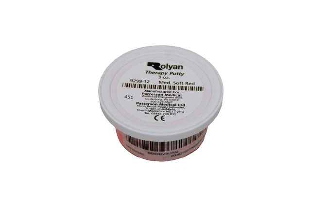 Rolyan Therapy Putty - Resistive Hand Exercise 3 oz Medium Soft Red Patterson