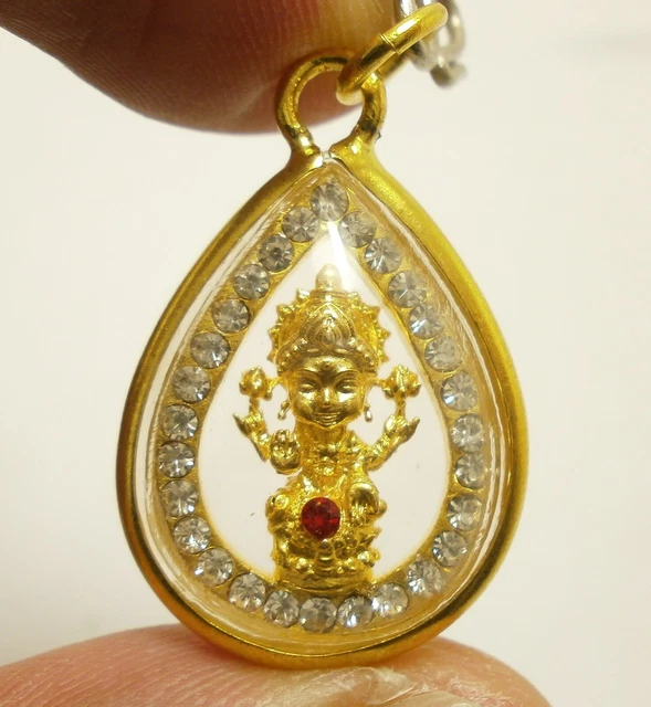 Maa Lakshmi Laxmi Devi Hindu Goddess Rich Lucky Blessed Pendant Amulet Necklace