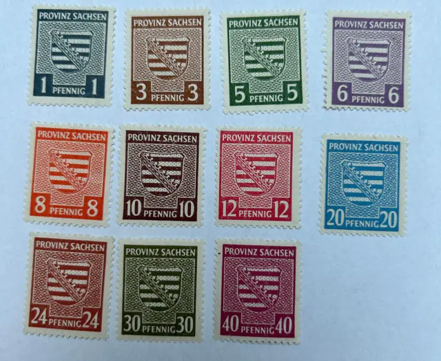 Briefmarken SBZ Provinz Sachsen Mi 73 - 84 X ungestempelt ohne 80