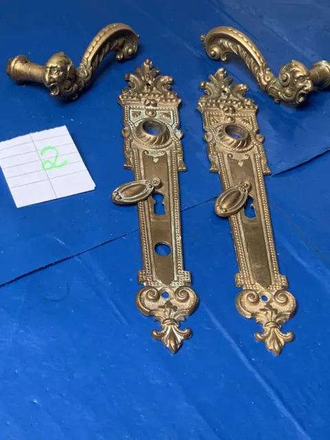 1 x Türklinken Türdrücker Türbeschläge Messing Jugendstil „ Fabelwesen „ Antik