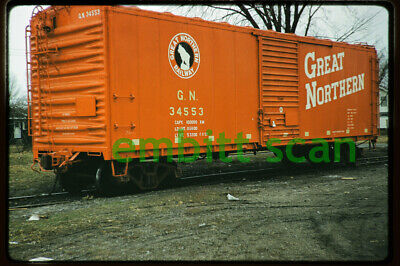 Original Slide, Freight GN Great Northern Box Car #34553, in 1960