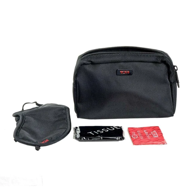 TUMI for DELTA Airlines Travel / Storage Toiletry Bag Black Nylon Eyemask