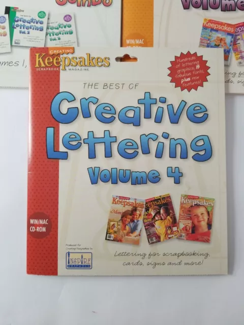 Lo mejor de Creative Lettering Combo 3 Volúmenes 1 a 5 CD-ROMs Creando recuerdos 2