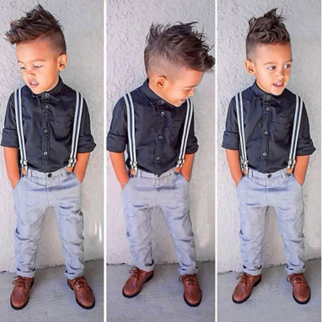 Toddler Kid Baby Boys Gentleman Outfits Suit Casual Tops Long Pants  Clothes Set