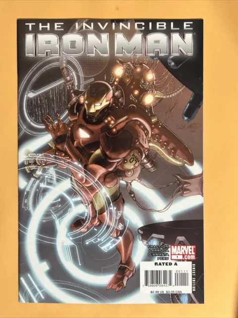 Invincible Iron Man #1, Marvel 2008, Matt Fraction, Salvador Larroca VF-NM