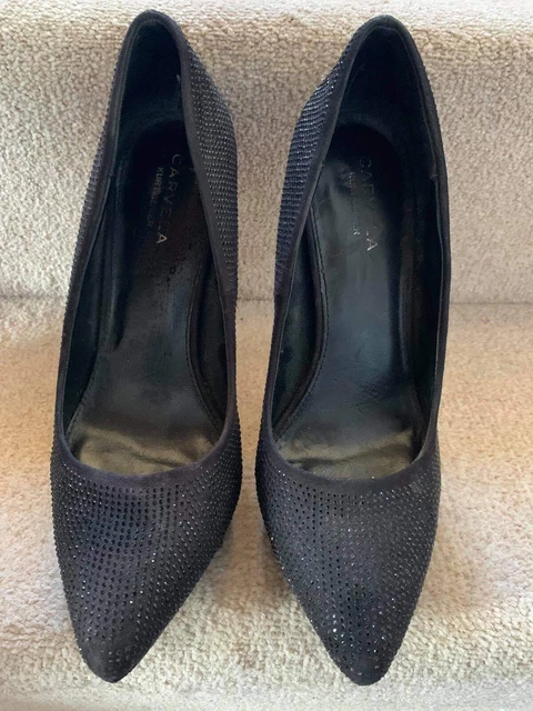 carvela pointed asymmetric strap heels