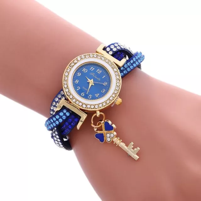 Mujeres Relojes Lujo Moda Envolvente Candado Brazalete Diamante Muñeca