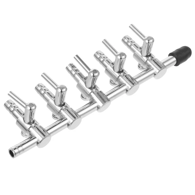 2 Count Splitter Stainless Steel Air Pump Flow Lever Fish Tank