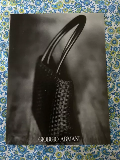 Vintage 1998 Giorgio Armani Print Ad Purse Handbag-Ad Only