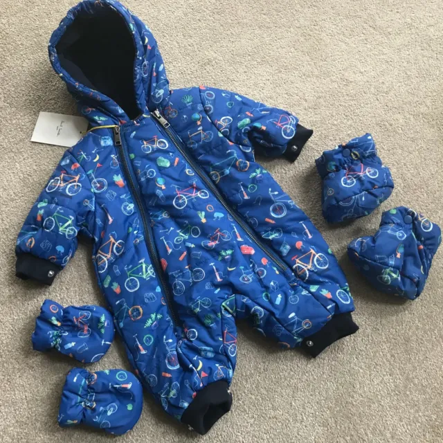 Paul Smith Snowsuit With Mittens & Booties Age 3 Mths Retail Bnwt