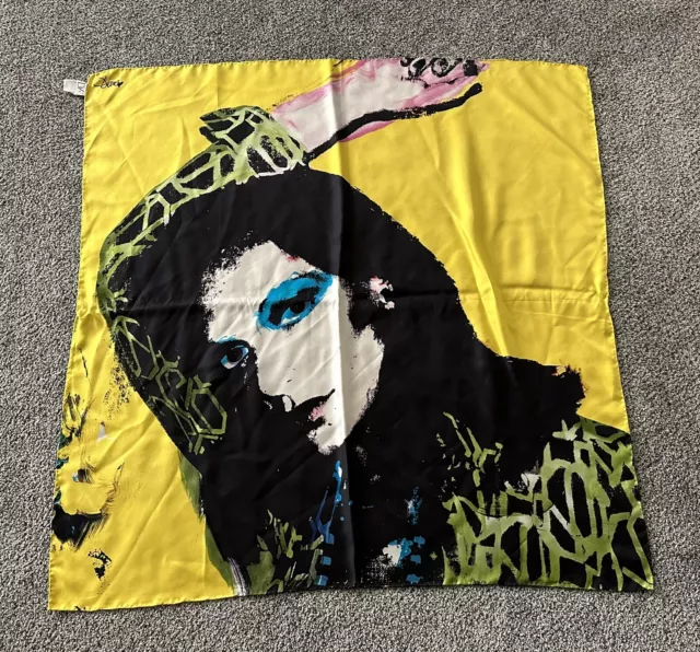 DIANE VON FURSTENBERG DVF Yellow Andy Warhol Scarf Collectible Like New