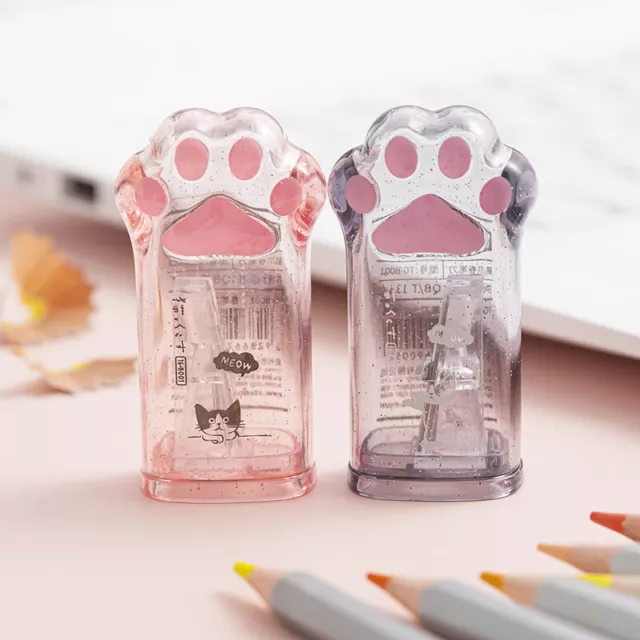 Cute Cat Paw Pencil Sharpener Kawaii School Supplies Student Prize Kids GifS_-_