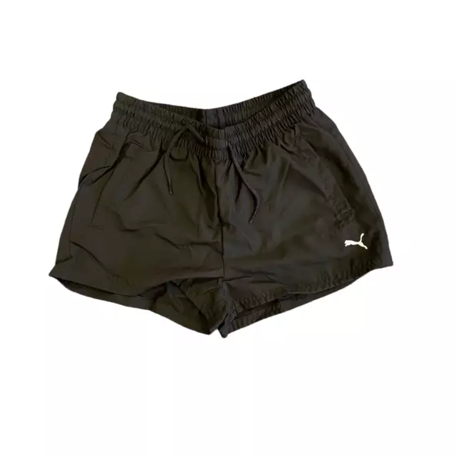 Puma Kid's Woven Shorts (Size 13-14y) Black Logo Woven Shorts - New