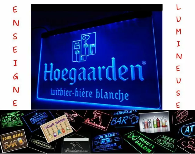 Panneau Publicitaire Biere Hoegaarden Led Enseigne Bar Cafe Lumineuse Neon Lampe