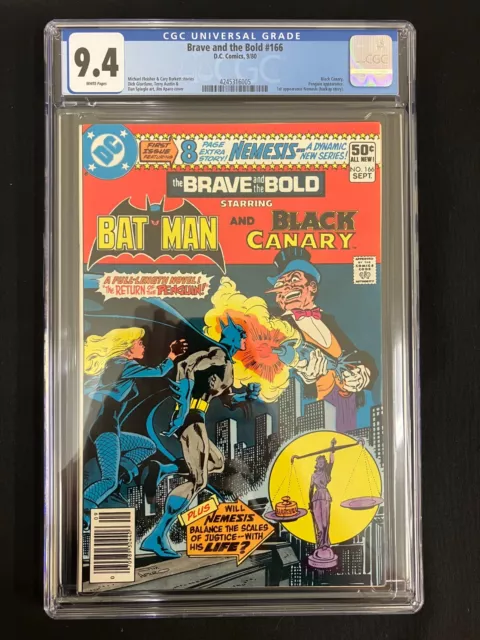 Brave and the Bold #166 CGC 9.4 NM (1980) 1st Nemesis! Batman Penguin New slab