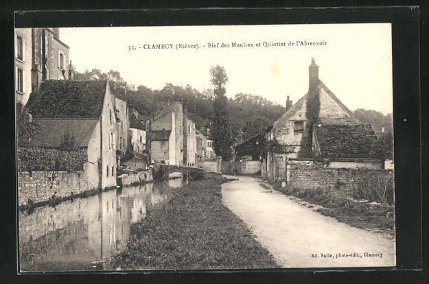 CPA Clamecy, Bief des Moulins et Quartier de l´Abreuvoir