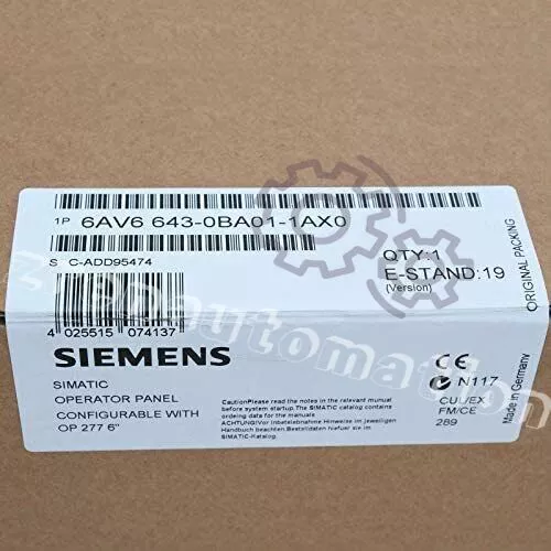 6AV6 643-0BA01-1AX0 Siemens Touch Panel HMI 6AV6643-0BA01-1AX0 Brand New