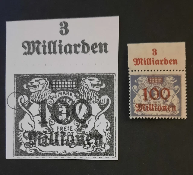 Danzig Überdruck 100 Mio auf 10000M Mi-Nr. 174 PF postfrisch, Beschreibung lesen